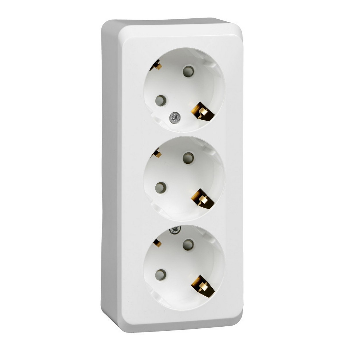 Этюд Белый Розетка 3-ая Systeme Electric Этюд наружный Белый с/з со шторками 16А 250B PA16-012B