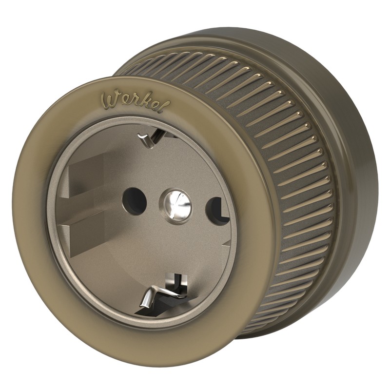 Werkel Ретро Розетка Werkel с заземлением (Бронзовый) ретро W5771012