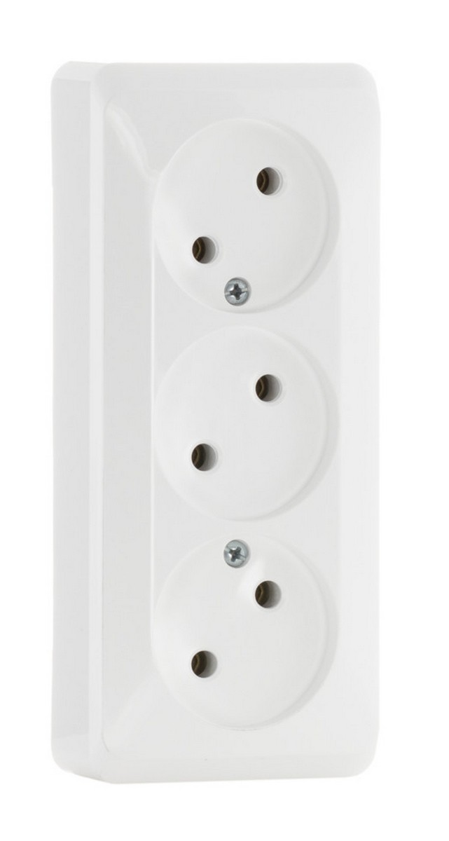 Этюд Белый Розетка 3-ая Systeme Electric Этюд наружный Белый б/з без шторок 16А 250B PA16-009B