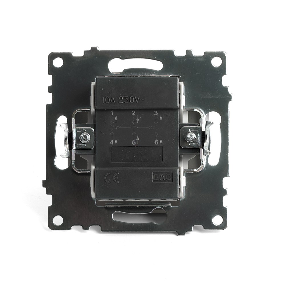 Катрин - Розетки и выключатели Stekker Переключатель 2-клавишный (механизм) STEKKER GLS10-7107-08 250V 10А  Катрин золото 49220