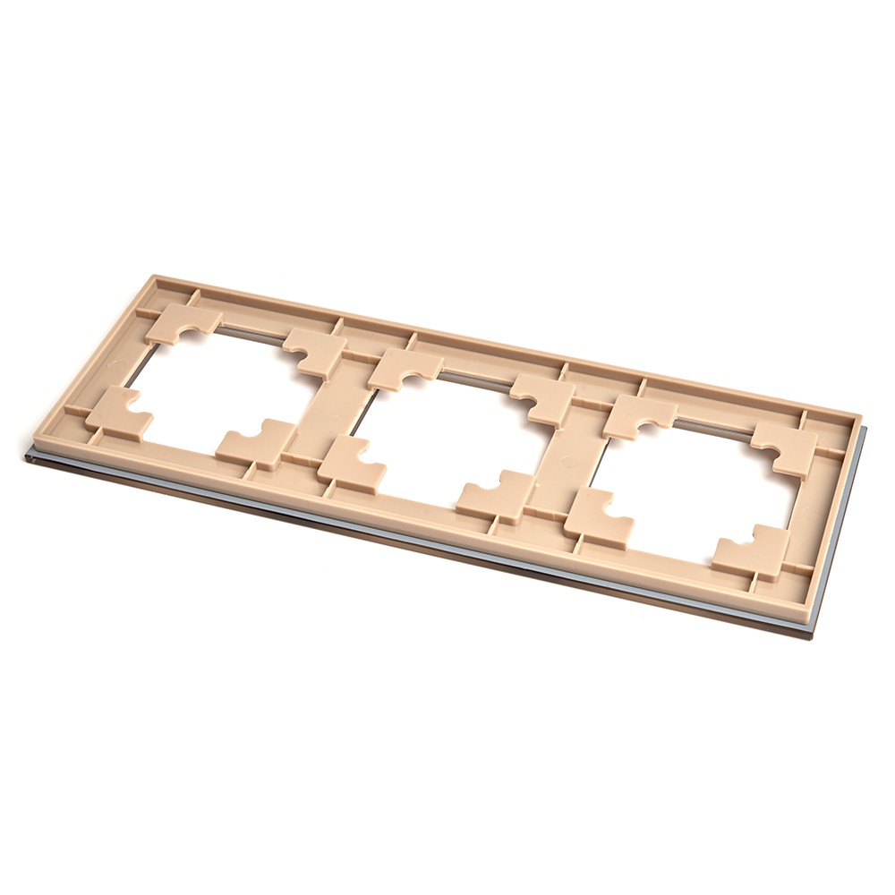 Катрин - Розетки и выключатели Stekker Рамка 3-местная стекло STEKKER GFR00-7003-08 серия Катрин золото 49036