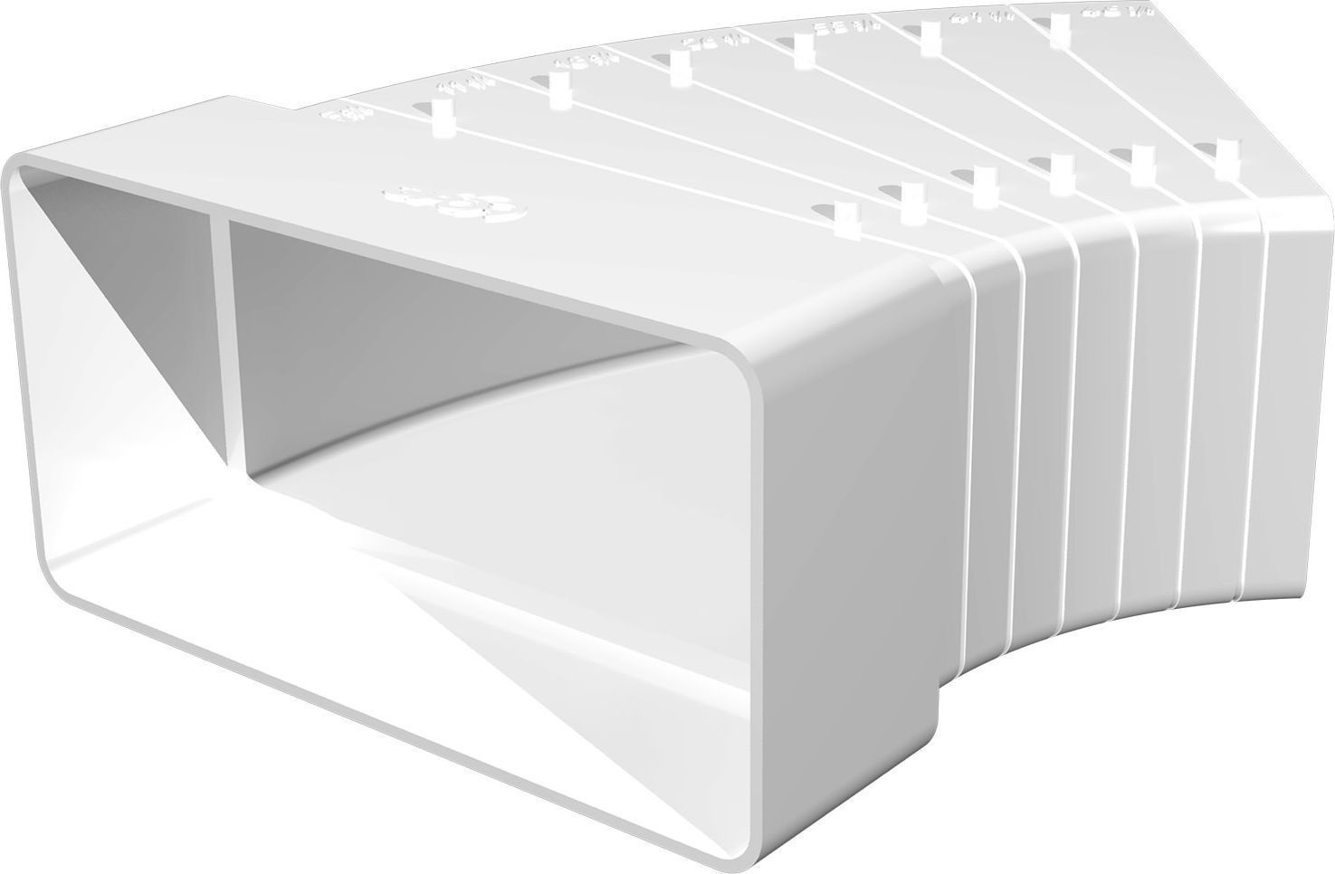 Колено разноугловое горизонтальное 511КРП пластик 55х110