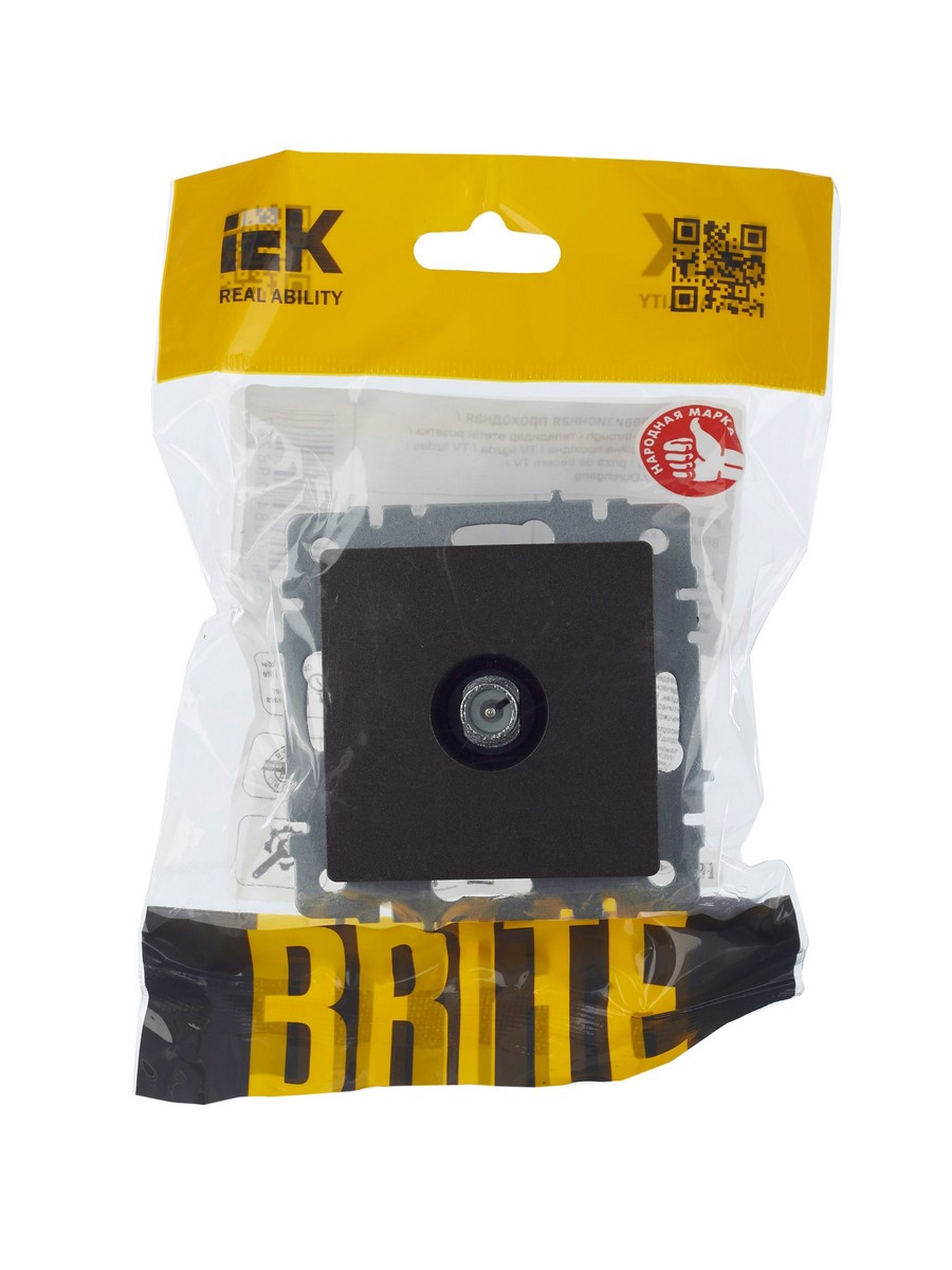 IEK Brite Бронза Розетка IEK BRITE TV проходная РТВ10-0-БрТБ темная бронза BR-A10-P-K45