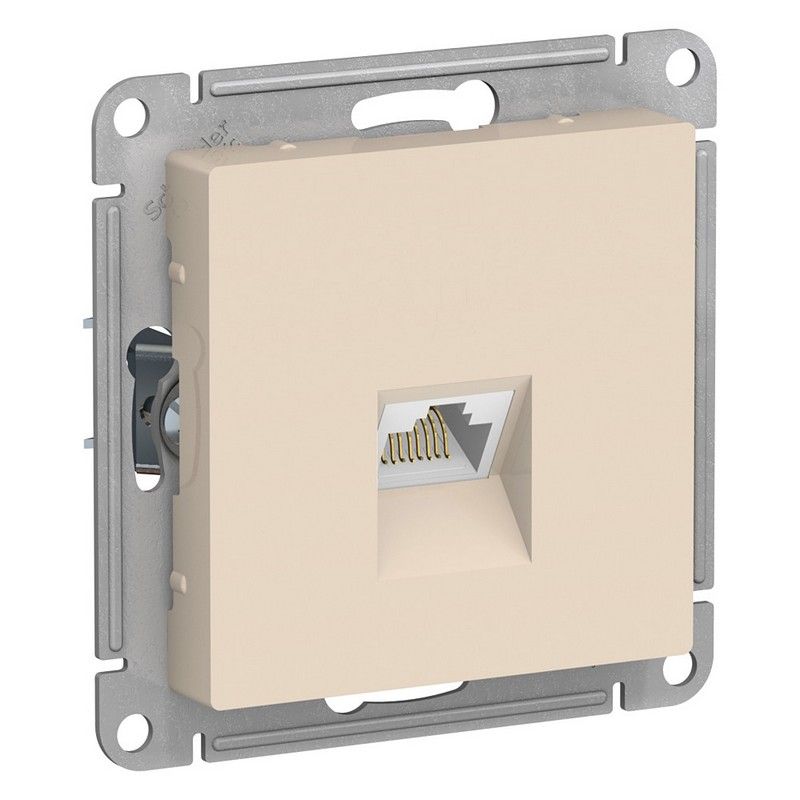 AtlasDesign Бежевый Розетка компьютерная Systeme Electric AtlasDesign бежевый RJ45, ATN000283
