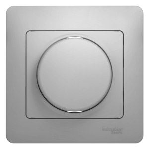 Glossa Алюминий Светорегулятор (диммер) Systeme Electric Glossa Алюминий поворотный, 300Вт  GSL000334