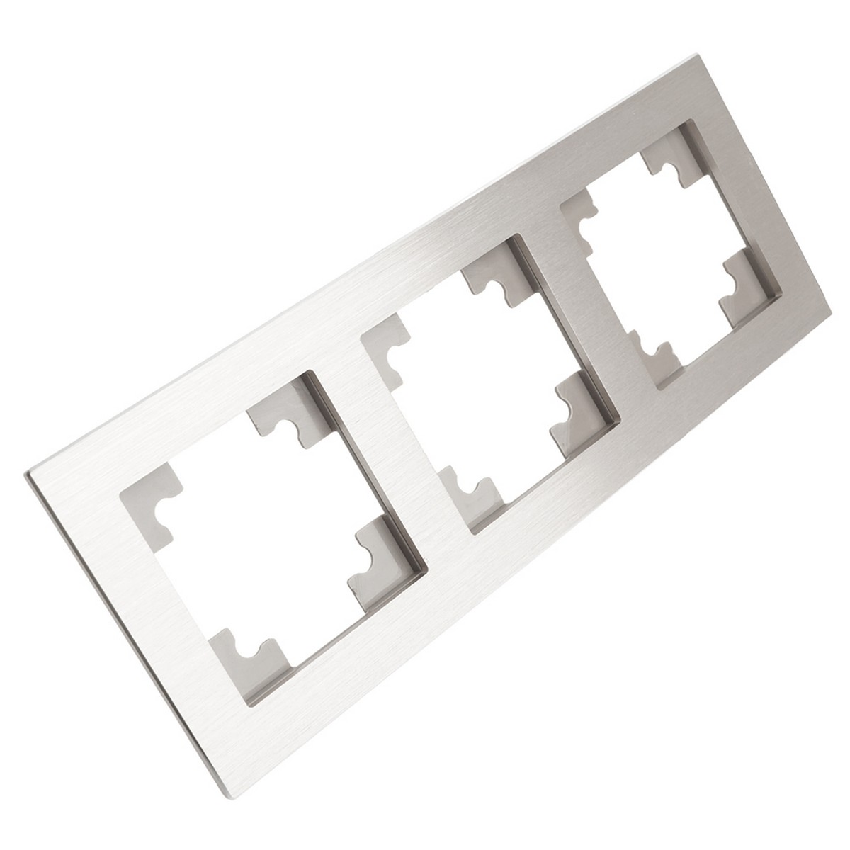 Катрин - Розетки и выключатели Stekker Рамка 3-местная металл STEKKER MFR00-7003-03 Катрин серебро 50019