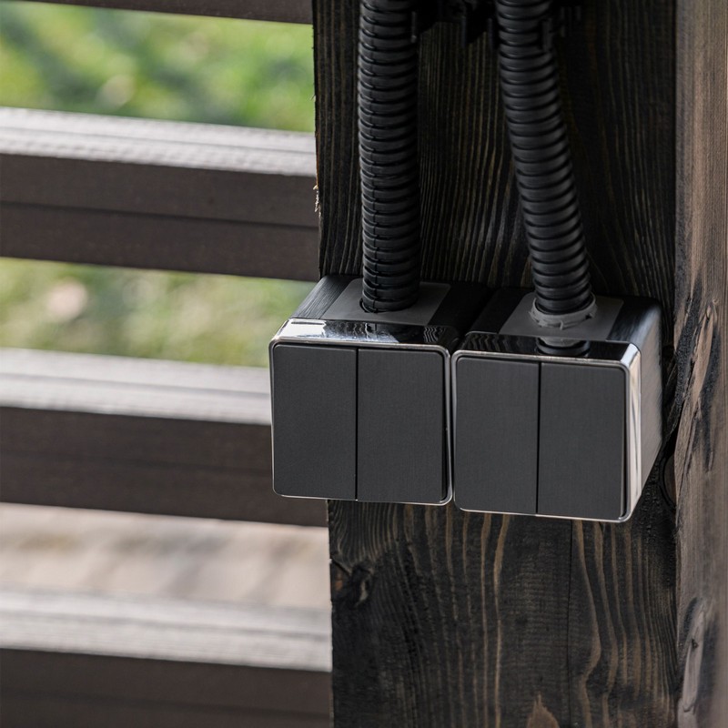 Werkel Gallant графит рифленный Выключатель Werkel двухклавишный влагозащищенный Gallant (графит рифленый) W5020204