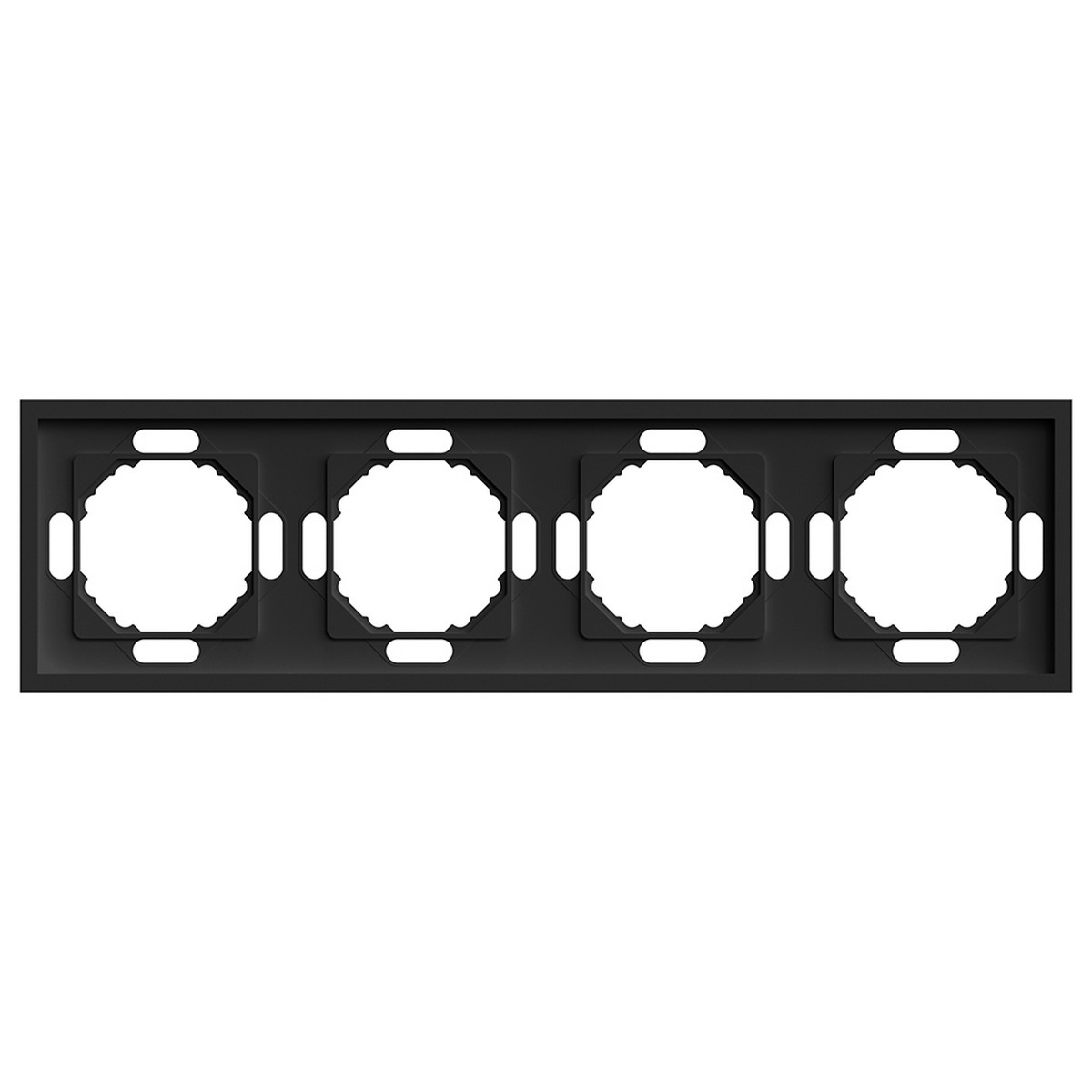 Эмили - Розетки и выключатели Stekker Рамка 4-ая STEKKER Эмили PFR00-5004-05 черный уголь soft touch 49861