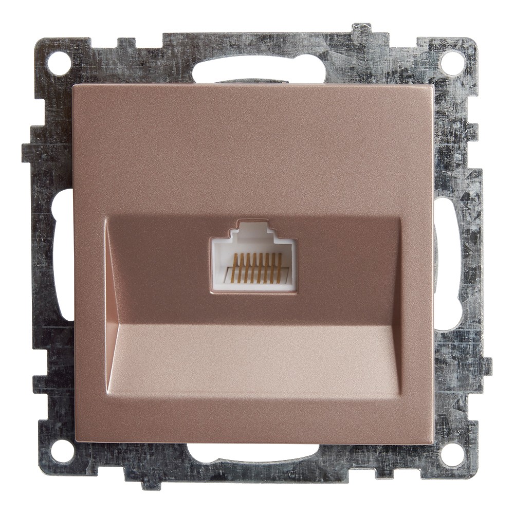 Катрин - Розетки и выключатели Stekker Розетка компьютерная 1-местная RJ-45 STEKKER GLS00-7107-02 Катрин шампань 39599