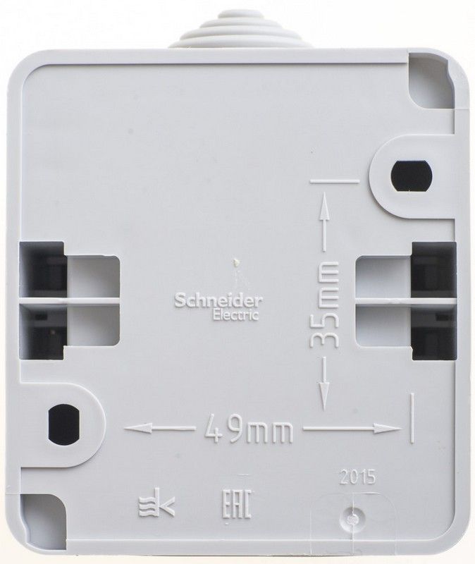 Этюд Серый Выключатель 1-клавишный Systeme Electric Этюд наружный Серый IP44 BA10-041C