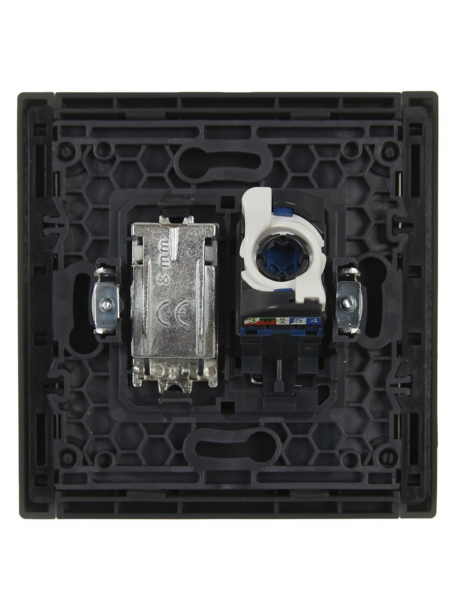 IEK FORTE&PIANO Серый Розетка IEK FORTE&PIANO Серый двойная TV+RJ45 кат.6 FP337