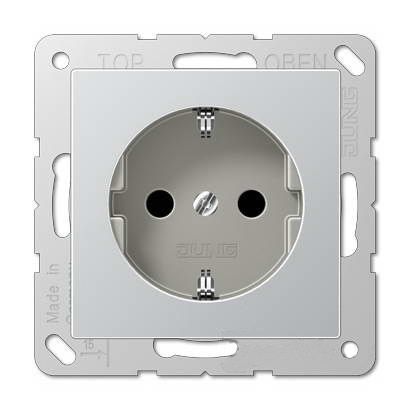 Jung Eco Profi механизмы Алюминий Розетка с заземлением Jung Eco Profi 16А/250В, алюминий пластик под алюминий