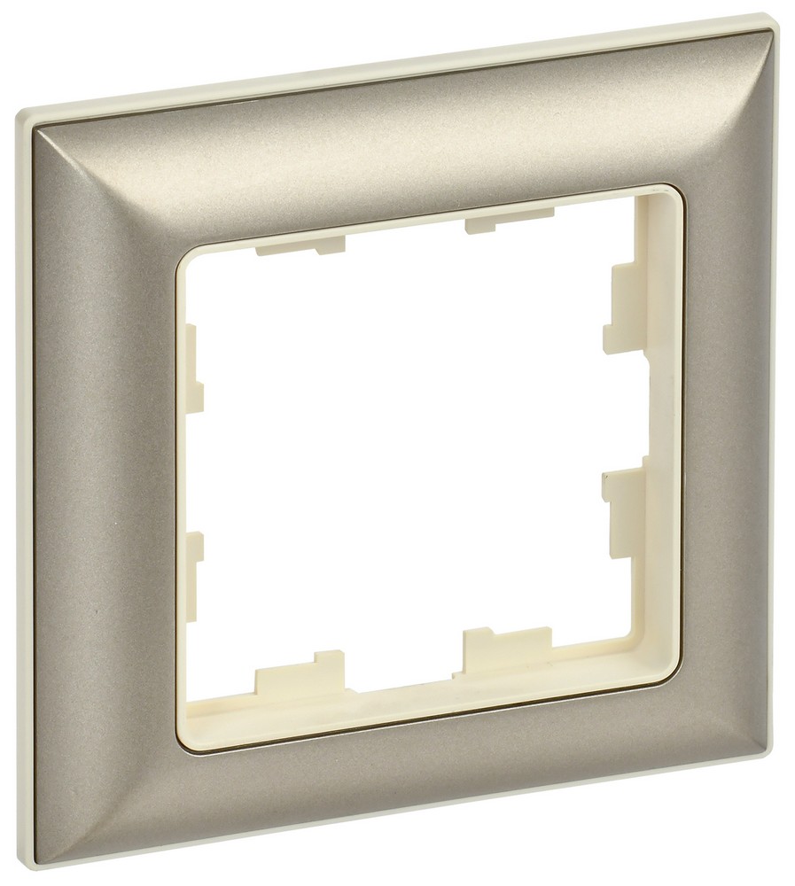 IEK Brite Рамки Рамка IEK BRITE DECOR Шампань/беж 3D-форма 1-м РУ-1-Бр BR-M12-12-3-K10