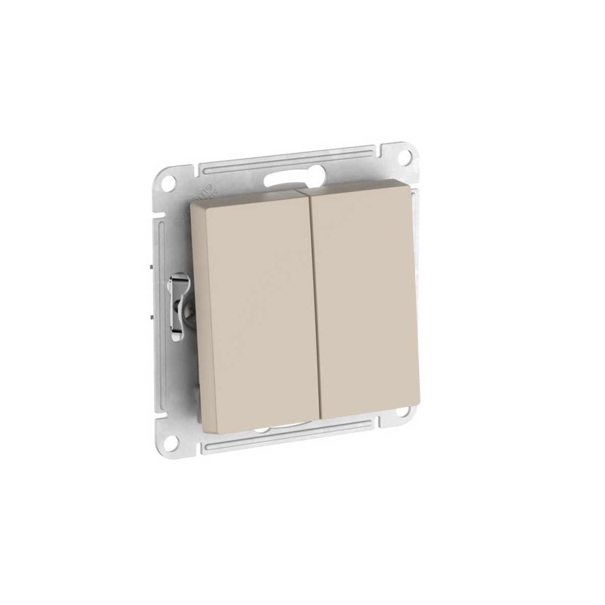 AtlasDesign Песочный Переключатель Systeme Electric AtlasDesign Песочный 2-клавишный быстрозажим. клем.