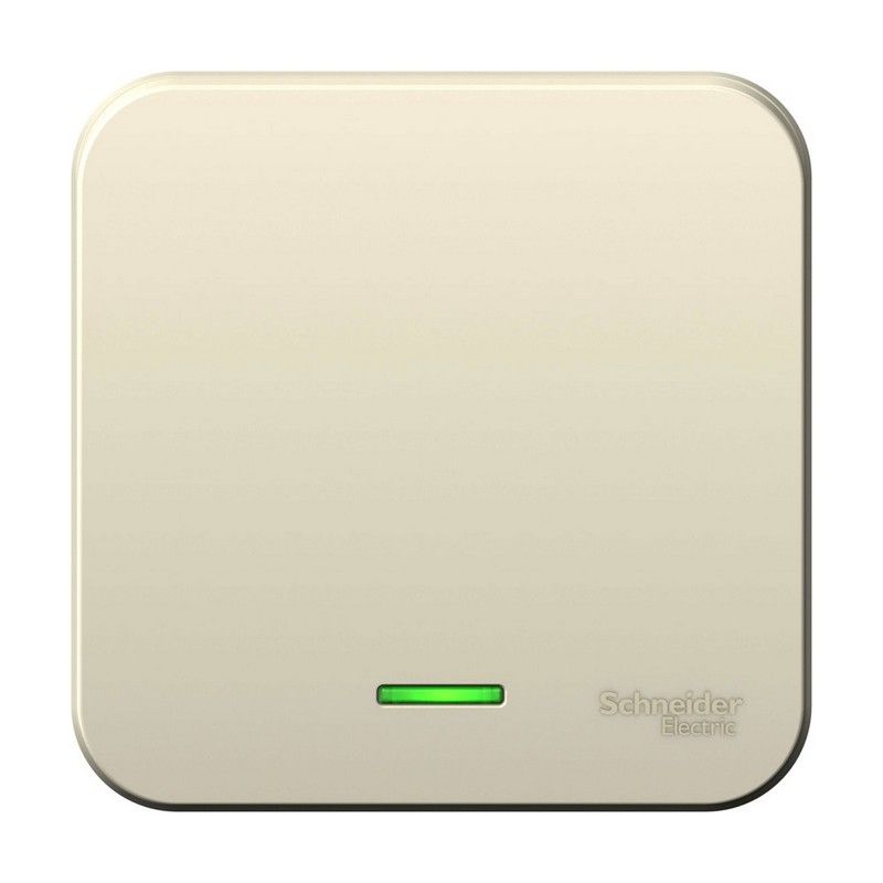 Blanca молочные розетки и выключатели Выключатель SE Blanca 1-клавишный Молочный наружный с подсветкой изолир. пластина BLNVA101112