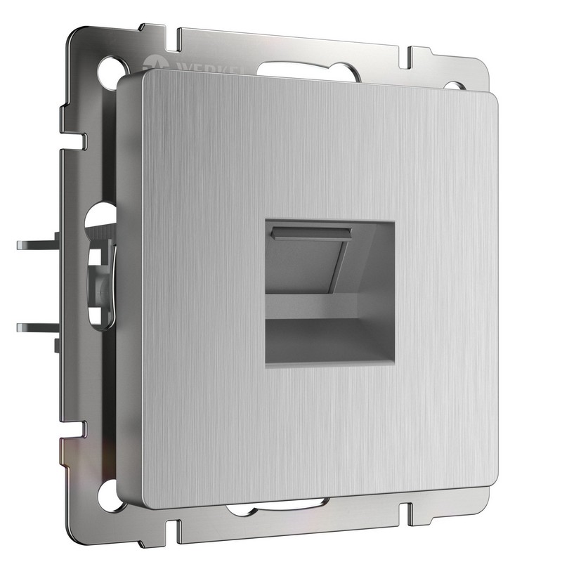 Werkel Серебряный рифленный механизмы Розетка Ethernet Werkel RJ-45 (cеребряный рифленый) W1181009
