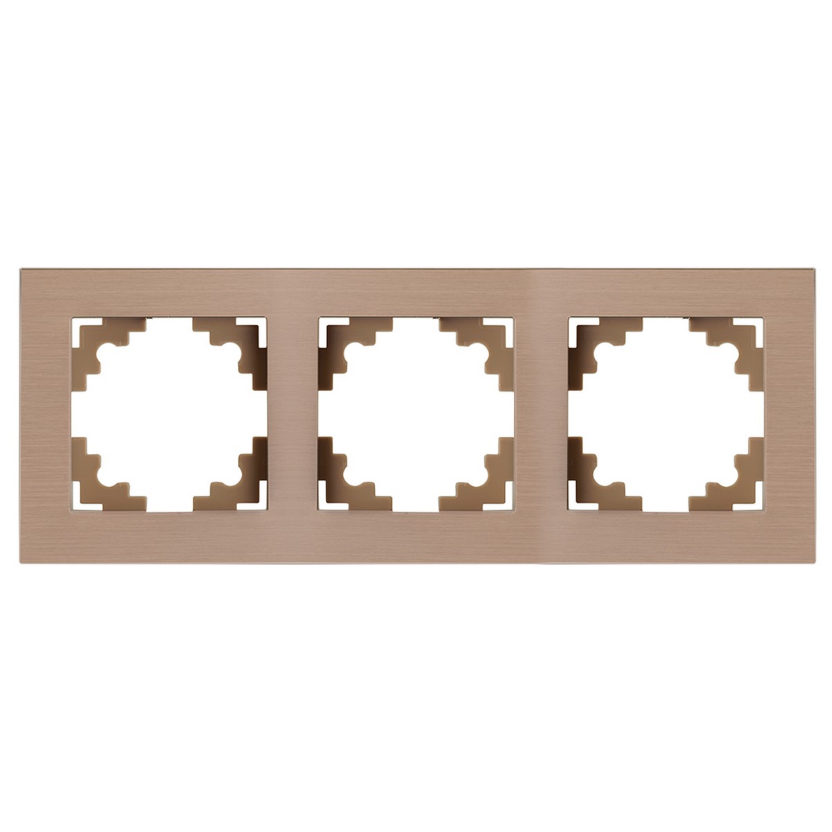 Катрин - Розетки и выключатели Stekker Рамка 3-местная металл STEKKER MFR00-7003-02 Катрин шампань 50018