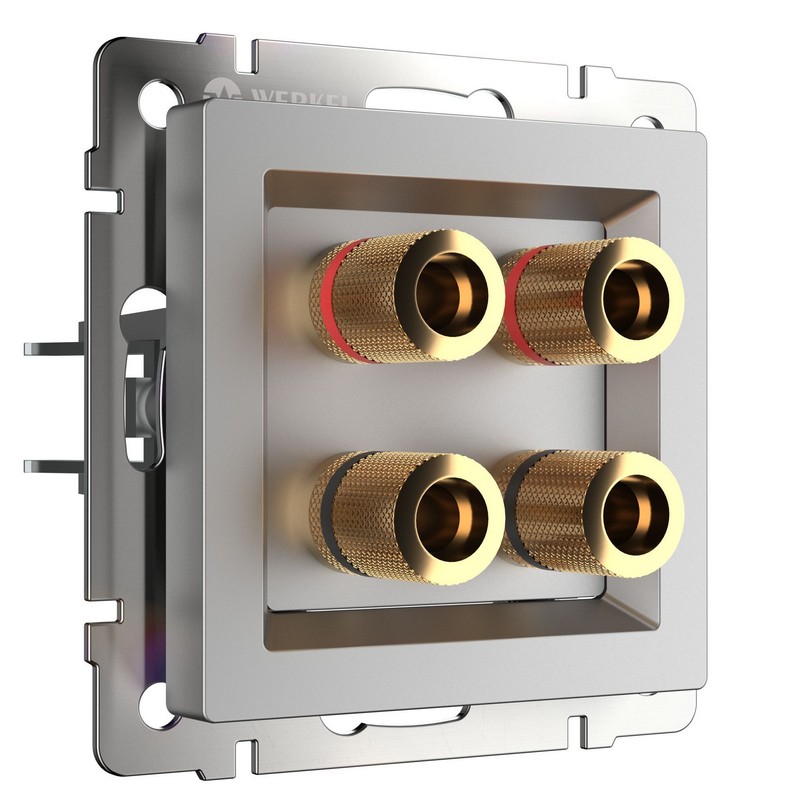 Werkel Серебряный механизмы Акустическая Розетка Werkel (серебряный) WL06-AUDIOx4