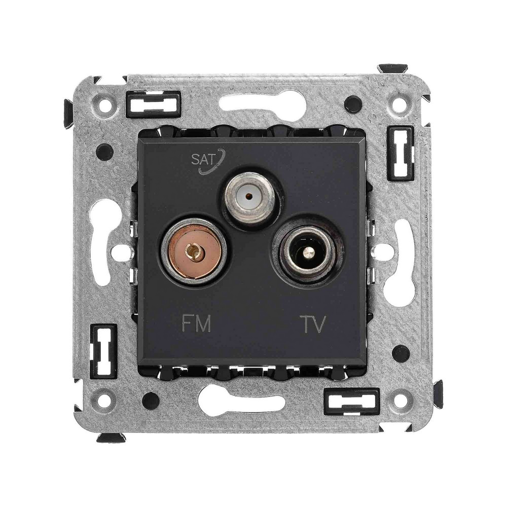 DKC Avanti механизмы Черный матовый Розетка TV DKC Avanti-FM-SAT в стену "Черный матовый" 4412533