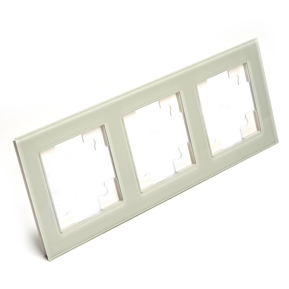 Катрин - Розетки и выключатели Stekker Рамка 3-местная стекло STEKKER GFR00-7003-07 серия Катрин дымчатый 49035