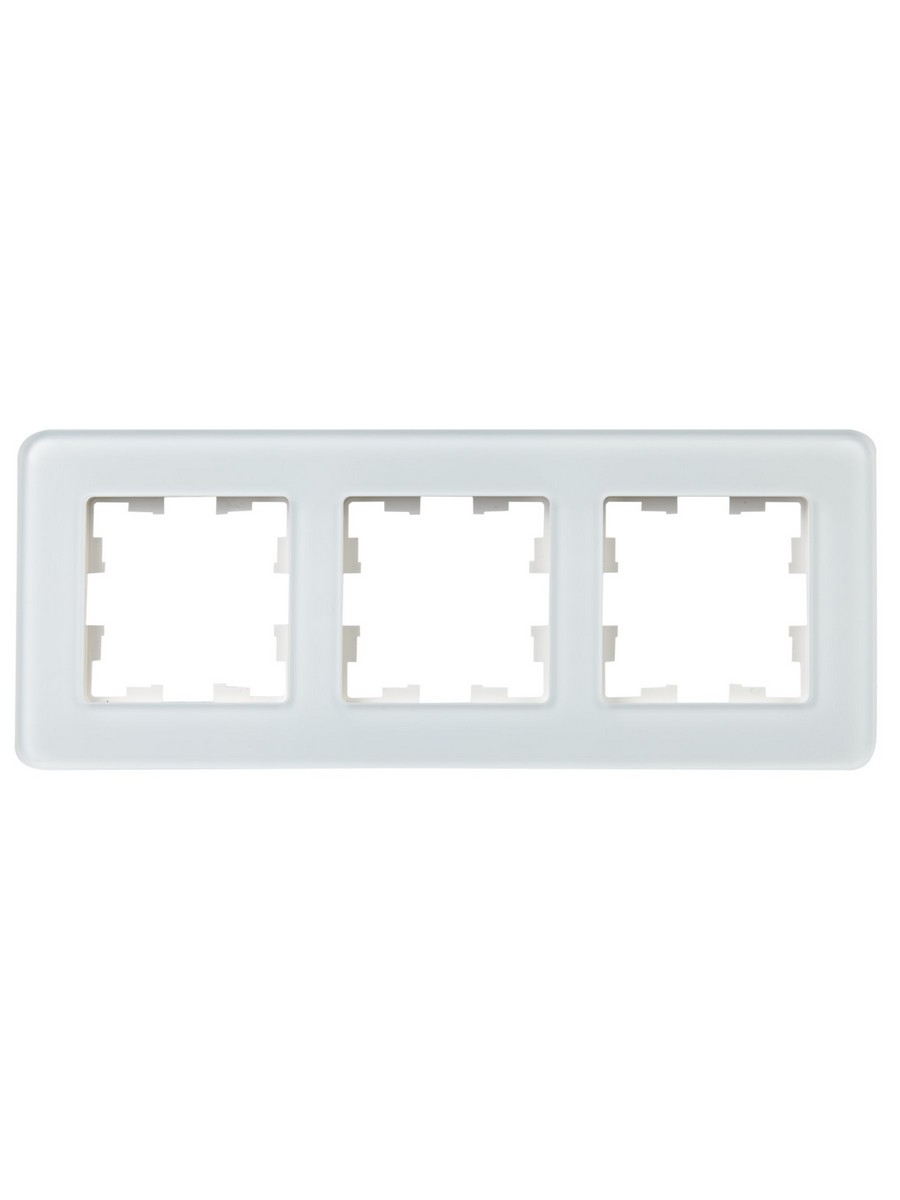 IEK Brite Рамки Рамка IEK BRITE DECOR Белый матовый стекло скругл.угол 3-м РУ-3-2-Бр RE BR-M32-G-41-K01