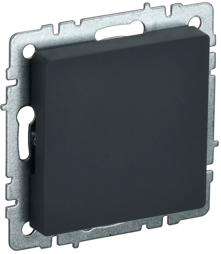 IEK Brite Графит Заглушка IEK BRITE c суппортом МЗ10-БрГ графит BR-PL10-K53