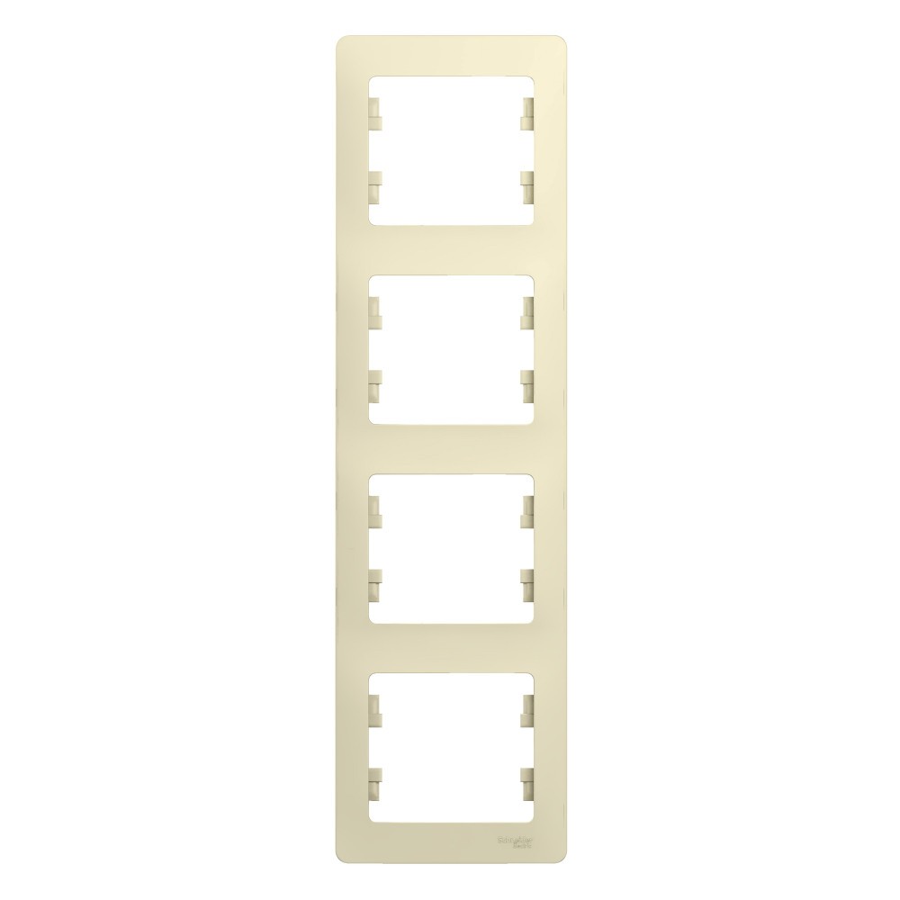 Glossa Бежевый Рамка Systeme Electric Glossa Бежевый 4-я, вертикальная GSL000208