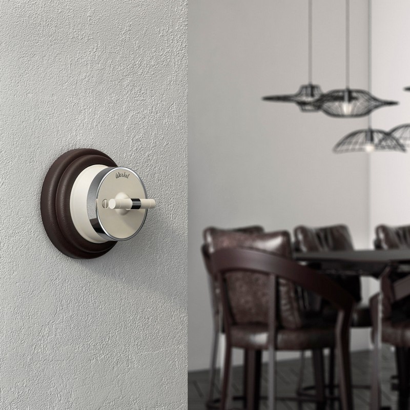 Werkel Ретро Выключатель Werkel на 4 положения двухклавишный (слоновая кость матовый/хром) W5822055