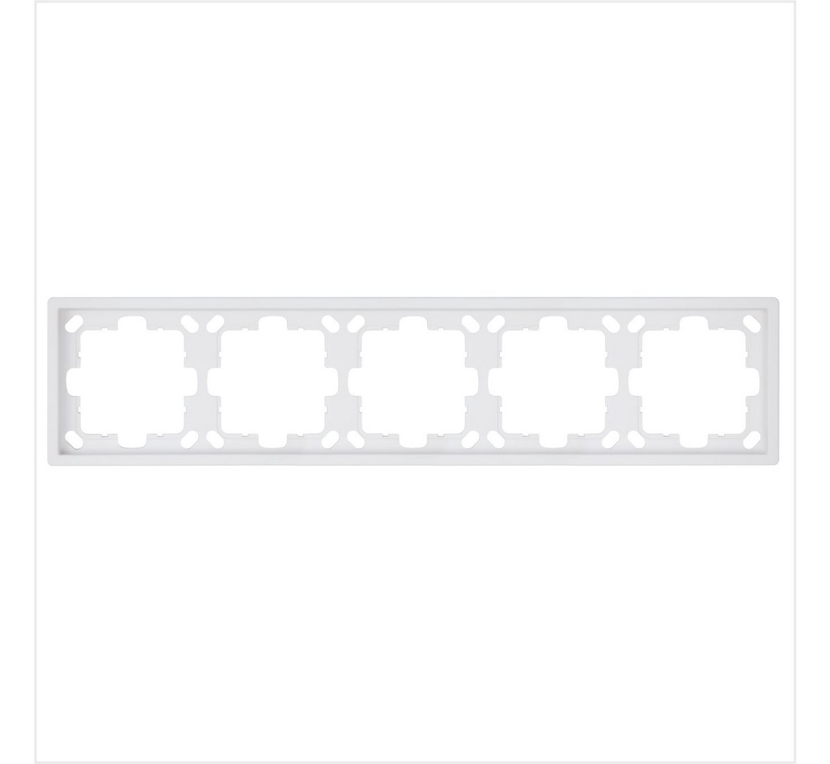 JASMART FD - розетки и выключатели Рамка JASMART FD 5-постовая Белый матовый (soft touch) 1005PWM