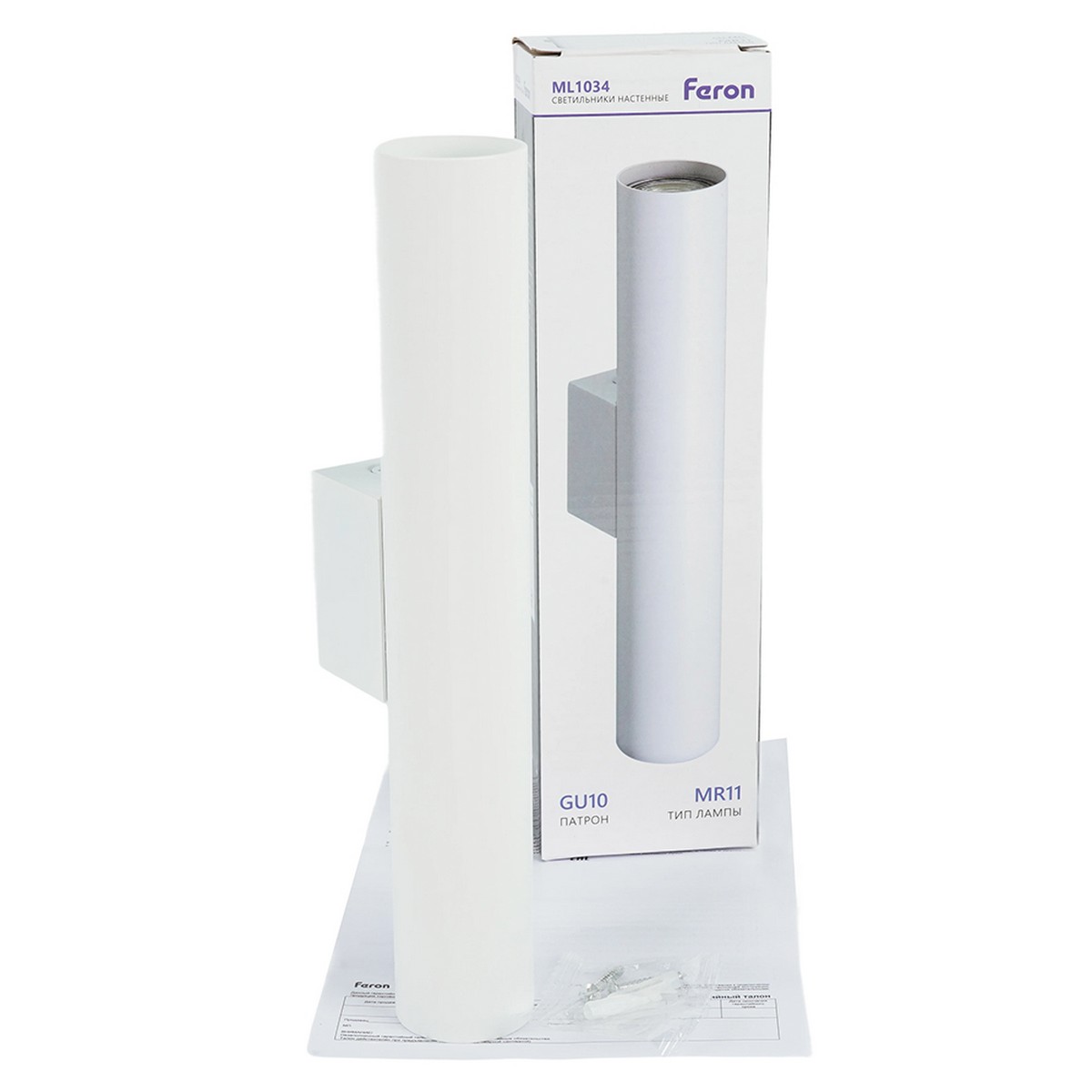 Накладные светодиодные светильники Светильник Feron ML1034 настенный под лампу 2*GU10 белый 51927 