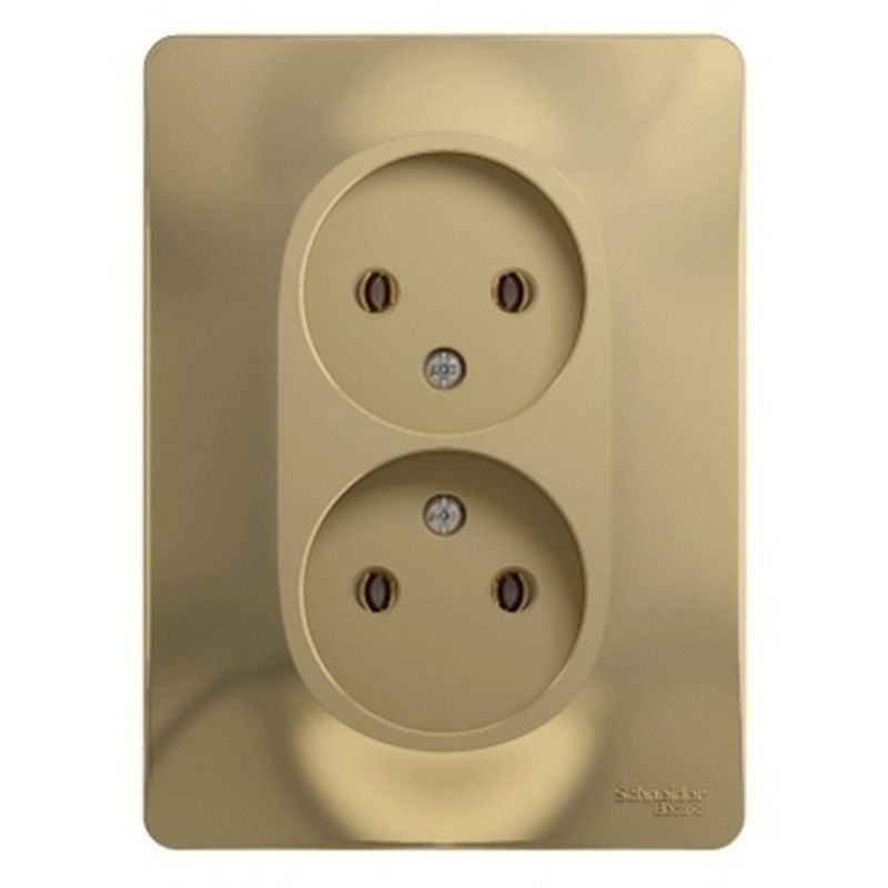 Glossa Титан Розетка Systeme Electric Glossa Титан 2-я без заземления (в сборе с рамкой) GSL000420