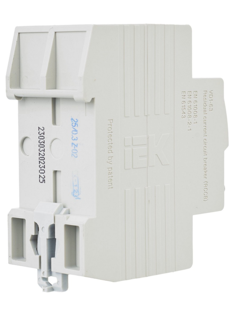 IEK Выключатель дифференциальный IEK KARAT ВД1-63 (УЗО) 2Р 25А 300мА MDV10-2-025-300 