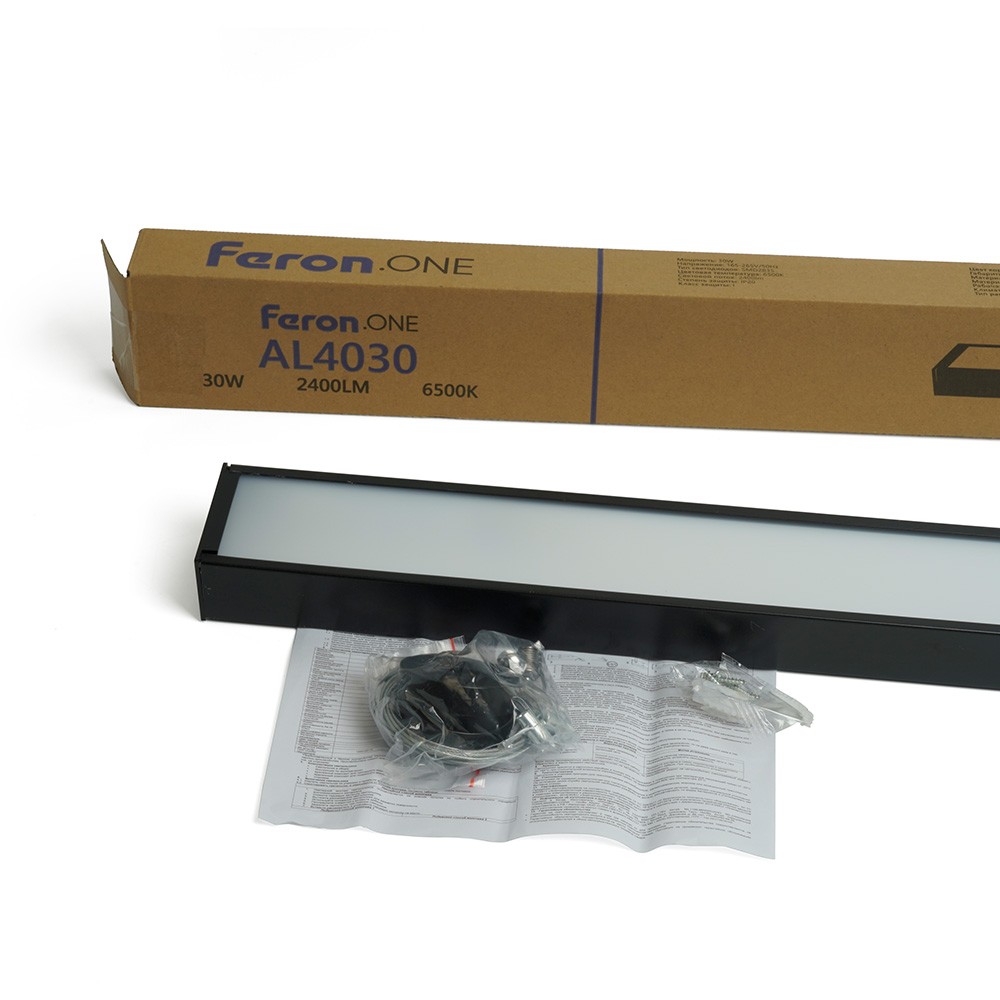 Линейные светодиодные светильники Светильник светодиодный линейный Feron.ONE AL4030 IP20 30W 6500K, 48535 