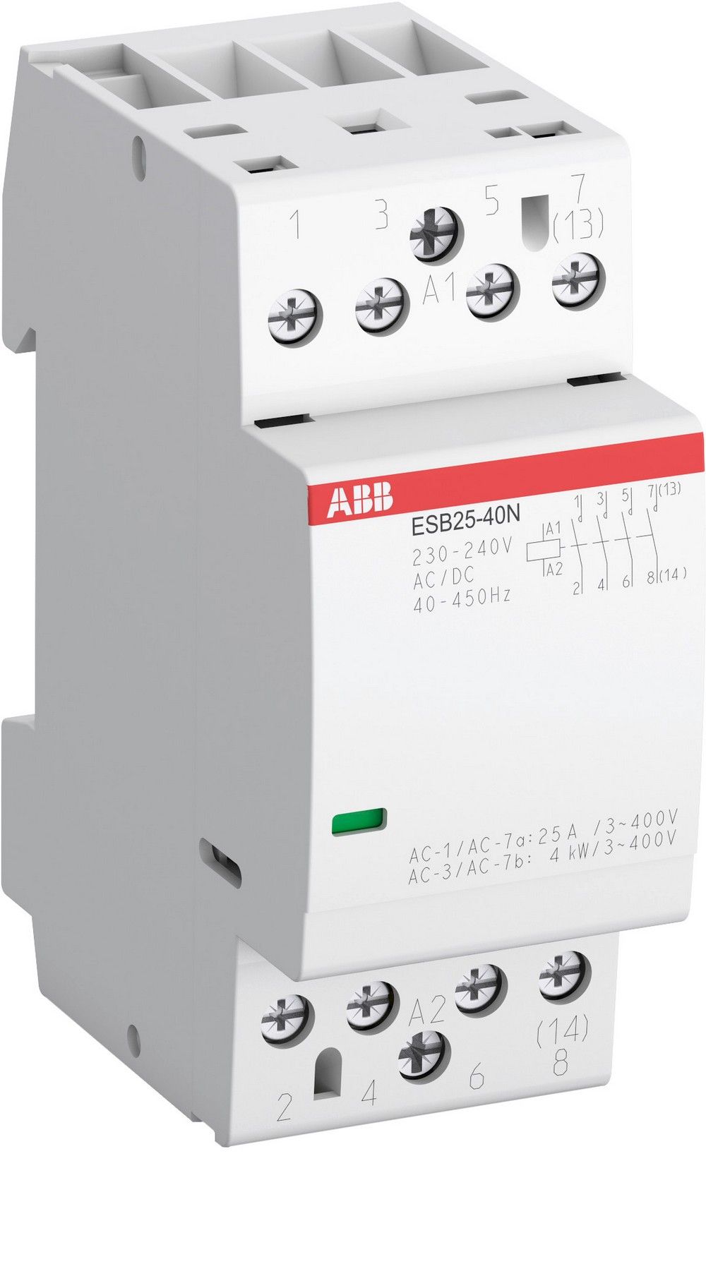Контакторы Контактор ABB ESB25-04N-06 модульный (25А АС-1, 4НЗ), катушка 230В AC/DC 1SAE231111R0604