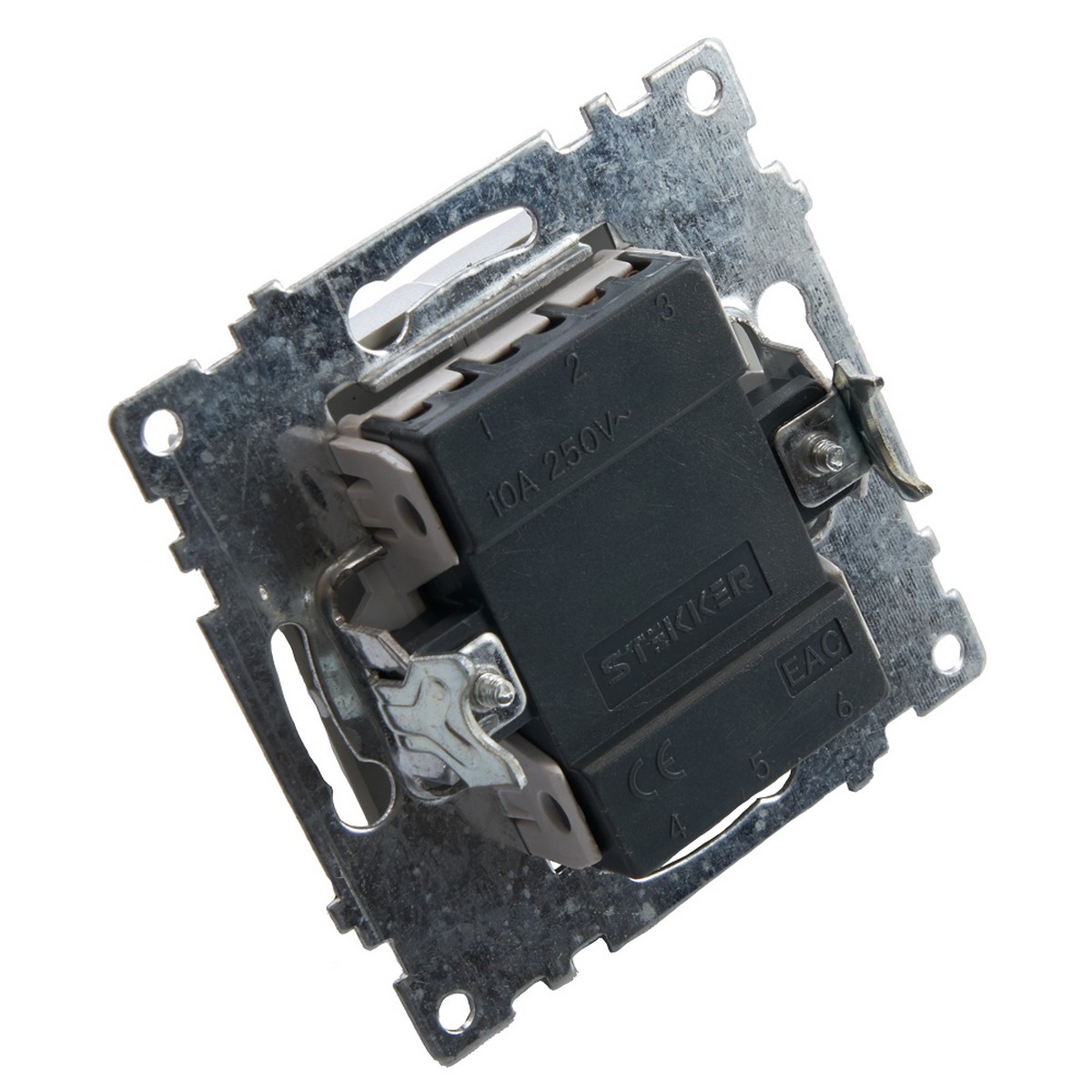 Катрин - Розетки и выключатели Stekker Выключатель 1-клавишный c индикатором STEKKER GLS10-7101-02 10А Катрин шампань 39591