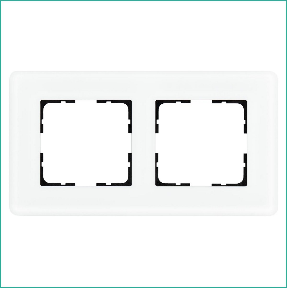 Рамка JASMART 2-постовая стекло матовое White Glass G1002GW-RM