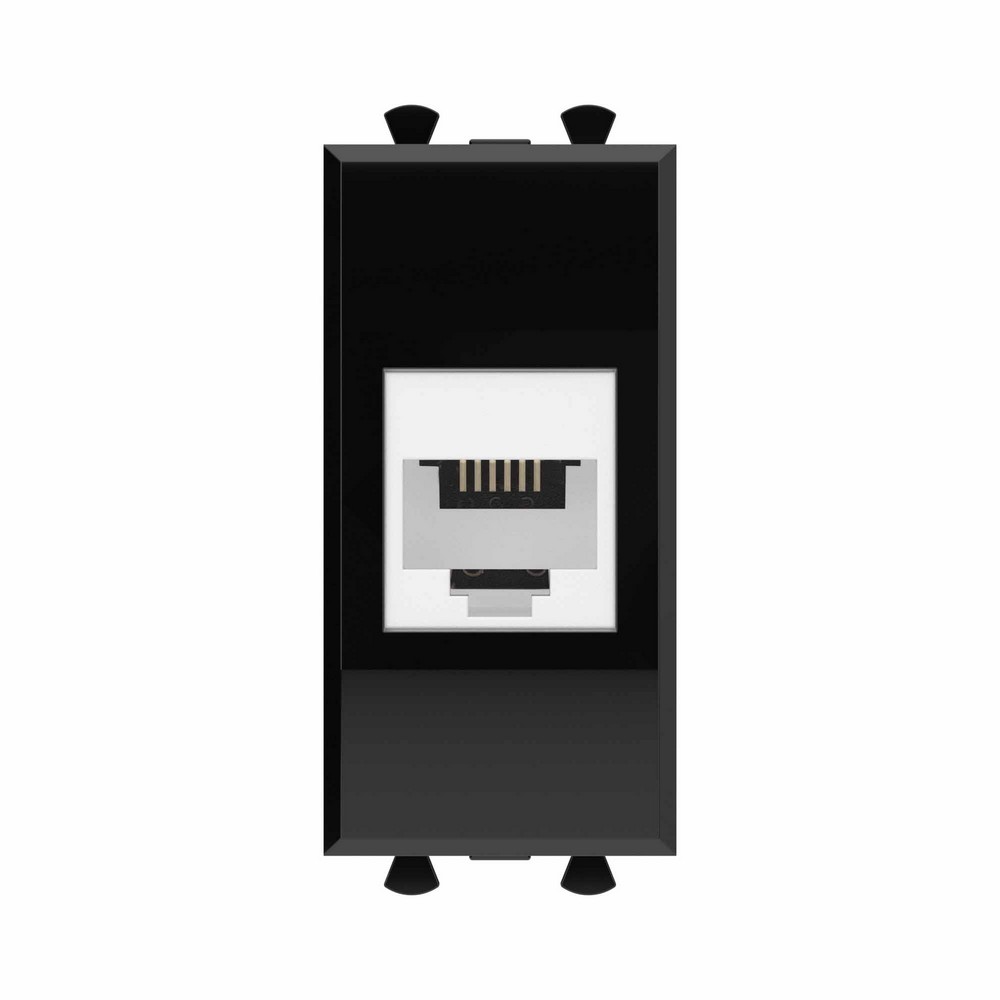 DKC Avanti механизмы Черный квадрат Телефонная розетка DKC Avanti RJ-12 без шторки модульная "Черный квадрат" 1 модуль 4402611