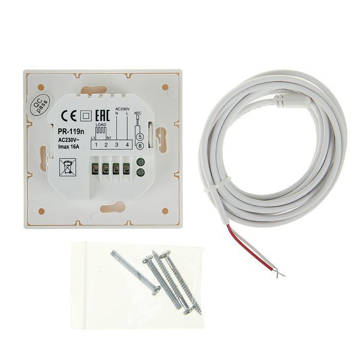 Терморегуляторы для теплого пола Терморегулятор Grand Meyer GM-119 электронный программируемый 3600W белый 