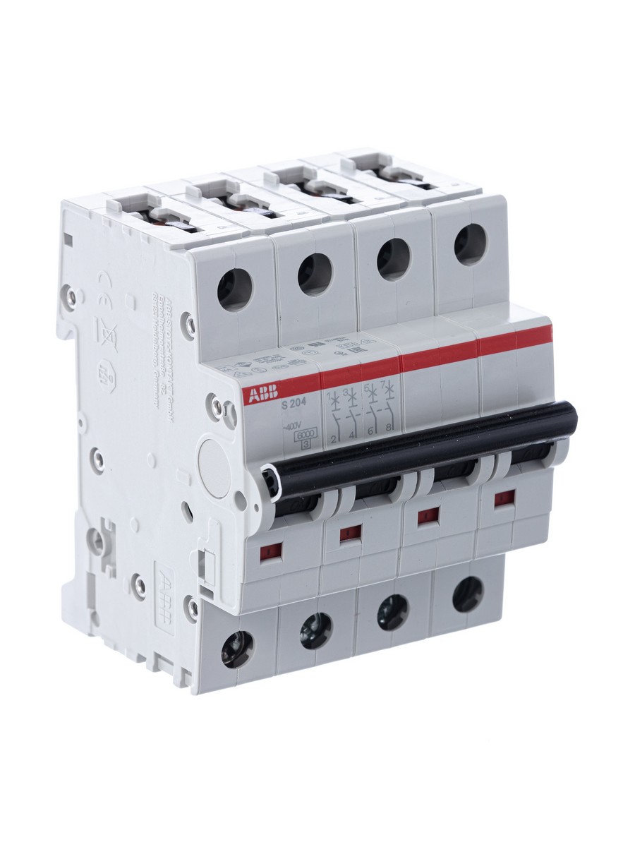 4 полюсные (четырехполюсные) Автоматический выключатель ABB S204 25A (B) 6kA 2CDS254001R0255 