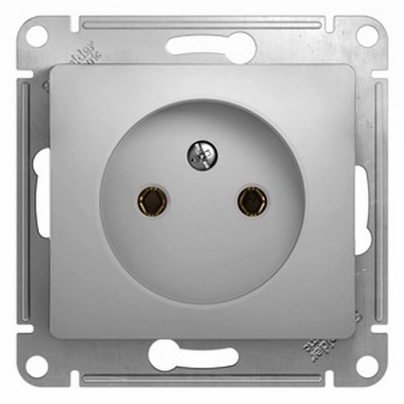 Glossa Алюминий Розетка Systeme Electric Glossa Алюминий без заземления GSL000341