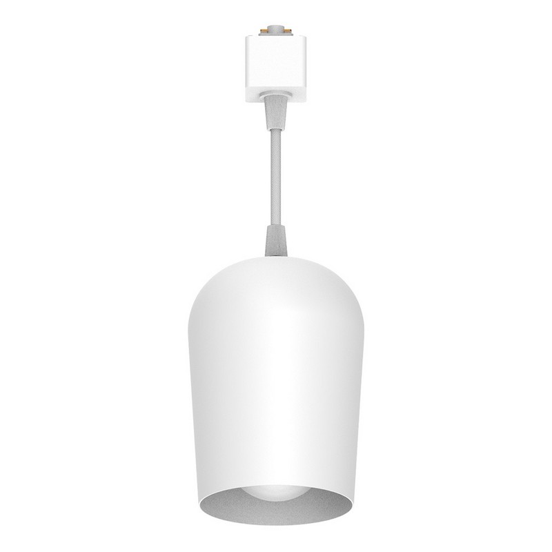 Трековые светодиодные светильники Светильник Feron AL197 трековый однофазный на шинопровод под лампу на подвесе E27 белый 48554 