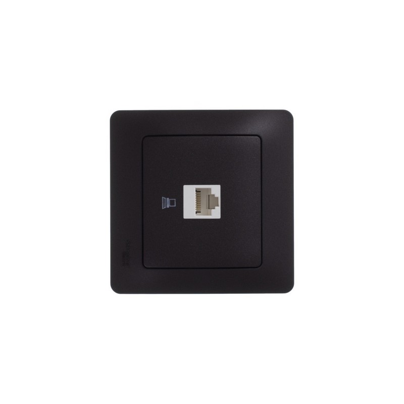 Розетка компьютерная Systeme Electric Glossa Шоколад RJ45 кат.5E механизм GSL000881K