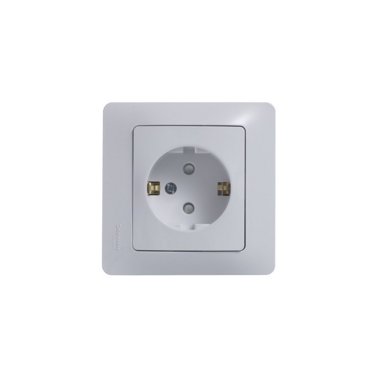 Glossa Белый Розетка Systeme Electric Glossa Белый с/з со шторками (в сборе с рамкой) GSL000144