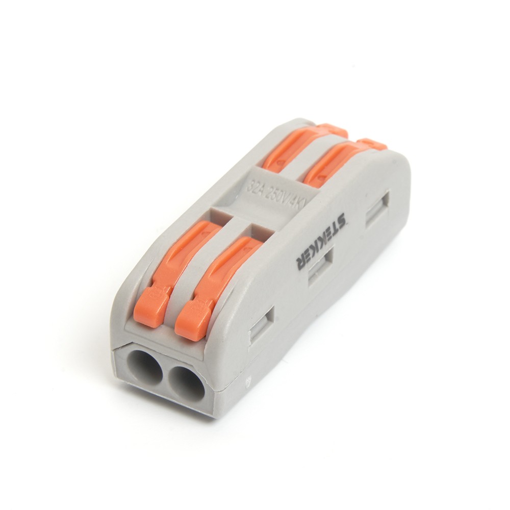 Клемма монтажная д/ подкл. фазн. проводников STEKKER, LD222-422, 2 контактные группы, (DIY упак 5 шт) 39486