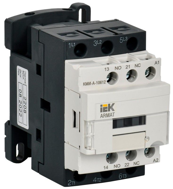 Контакторы Контактор IEK ARMAT КМИ-А-10612 LC1D 6А 400В/АС3 1НО/1НЗ AR-ACC-11-006-400-11 
