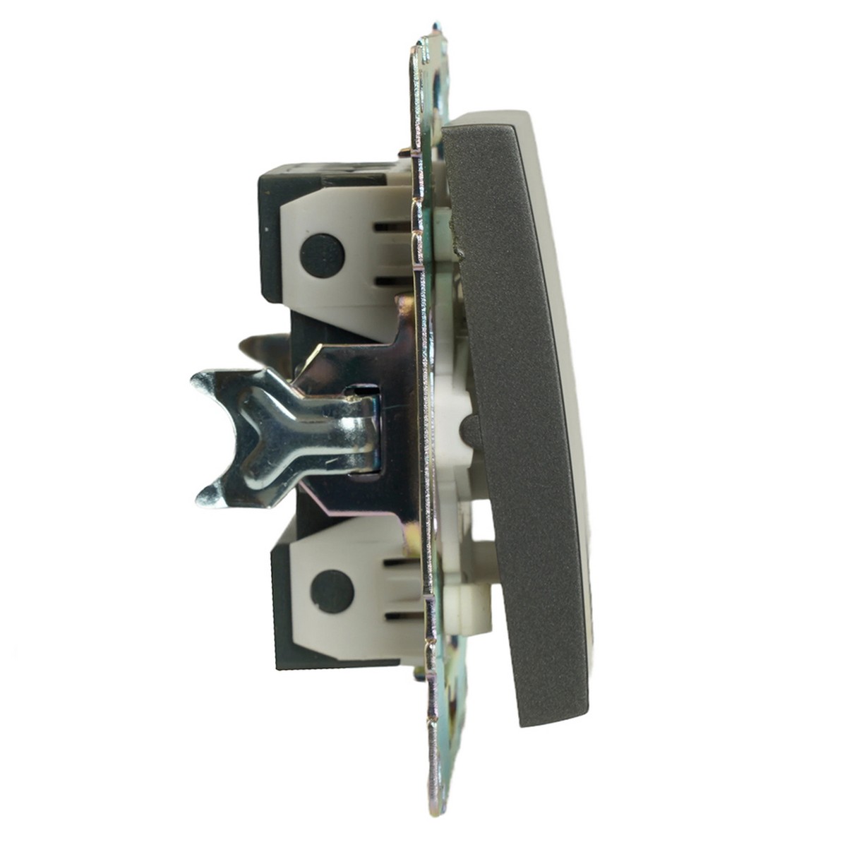 Катрин - Розетки и выключатели Stekker Выключатель 1-клавишный STEKKER GLS10-7103-06 250V 10А Катрин графит 49410