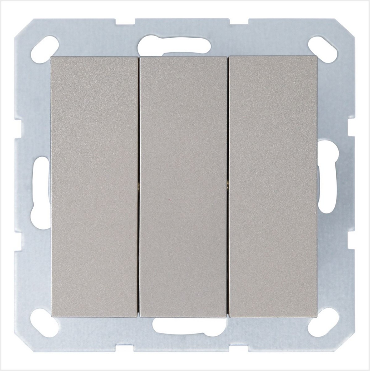 JASMART G - розетки и выключатели Выключатель трехклавишный JASMART шампань G3031CH