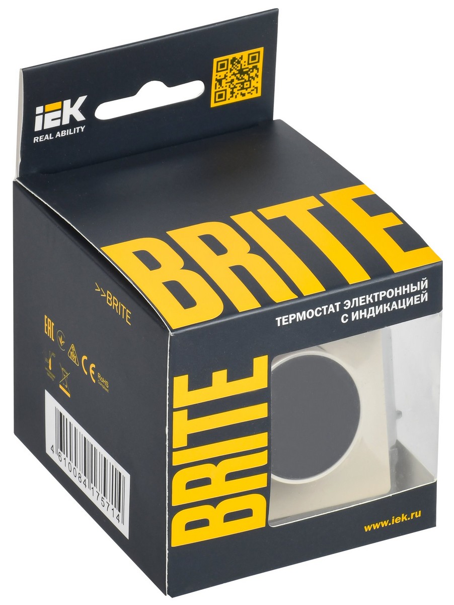 IEK Brite Бежевый Термостат электронный IEK BRITE с инд. ТС10-1-БрКр бежевый BR-RT11-K10