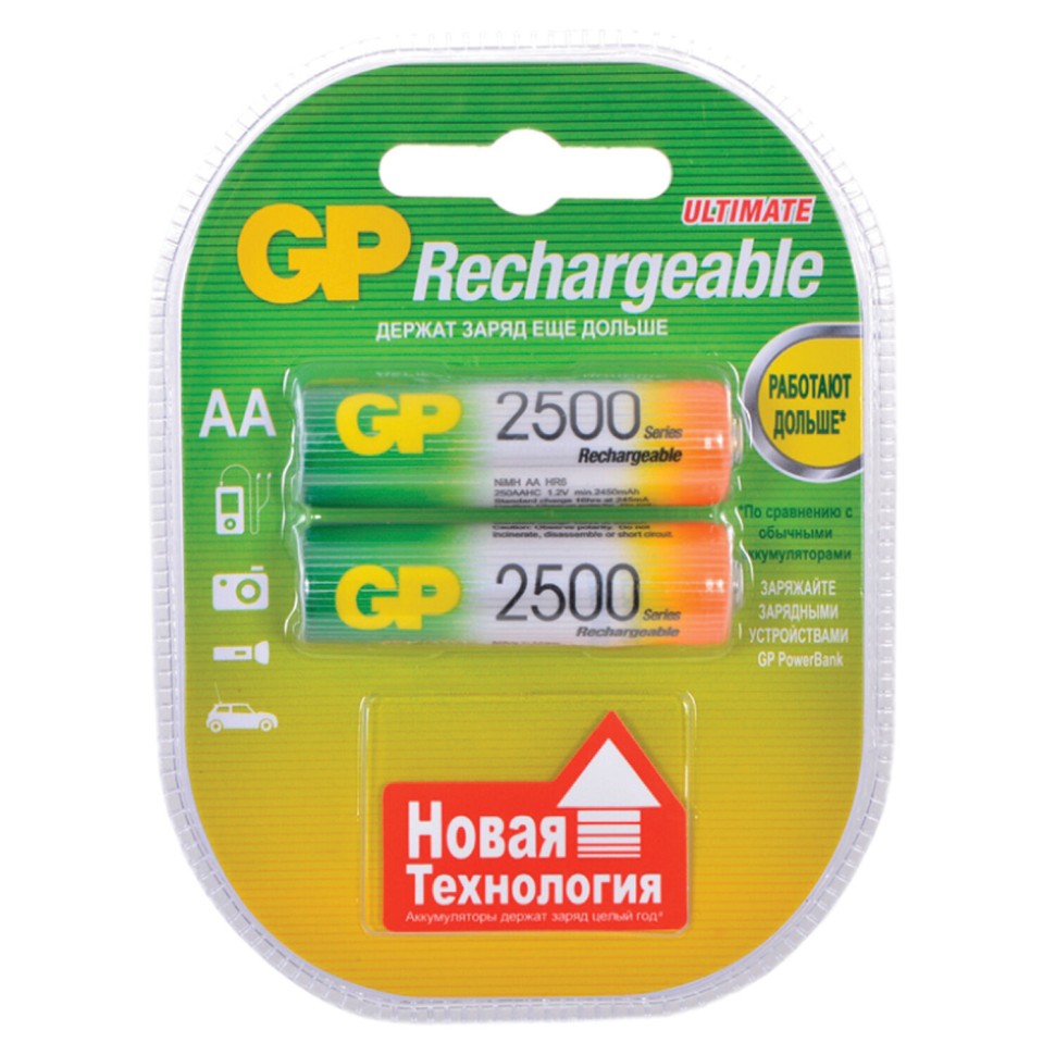 Батарейки Батарейка аккумуляторная GP AA 2500 mAh