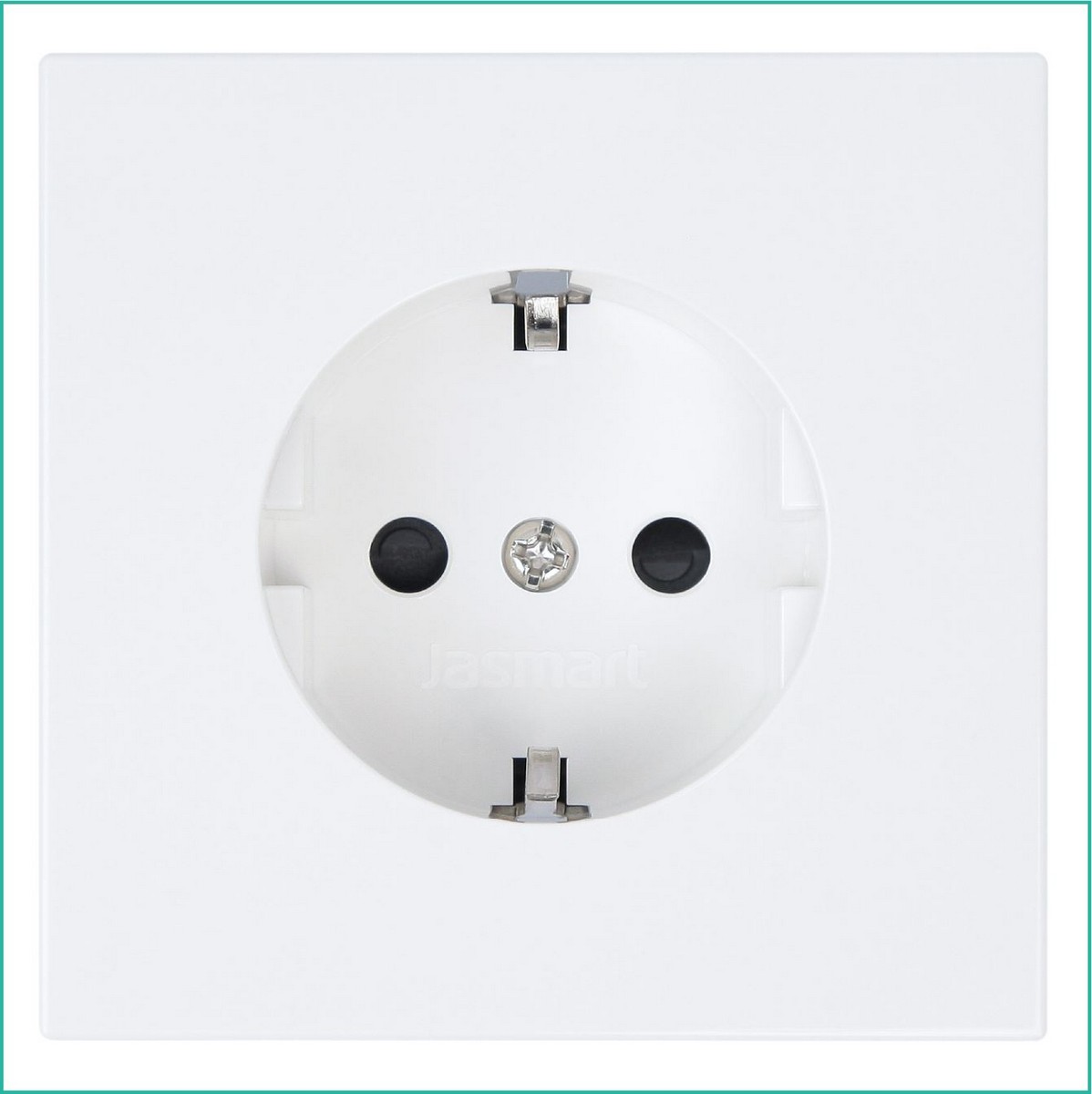 JASMART FD - розетки и выключатели Розетка JASMART FD SCHUKO с защитными шторками белый глянцевый 5501W